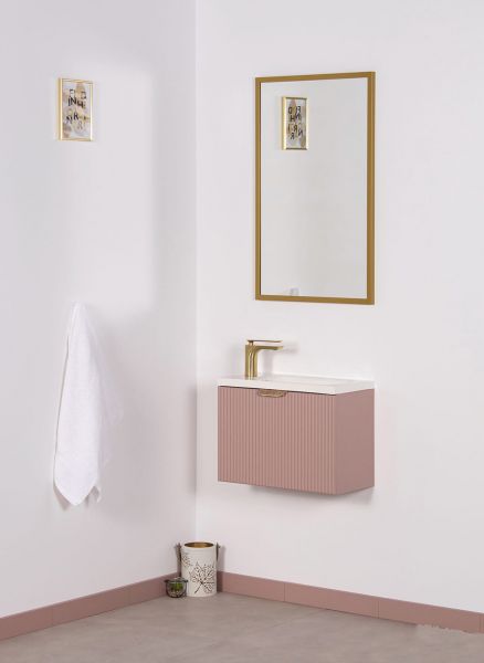 Gäste WC Möbel FAROS ART Breite 50 cm seidenmatt rosé Unterschrank