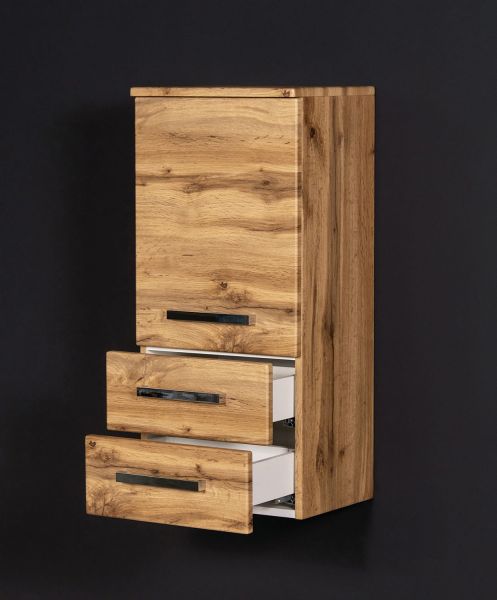 Badschrank Midi, 1 Türe, 2 Schubladen, Eiche Natur