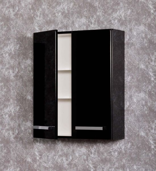 Badschrank Breite 60 cm, schwarz, passend zu ARUVA, GENUA, SUSAN (HS6048)